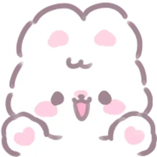 🤗 süß, tier, cartoon, kawaii, hase, sticker telegram sticker