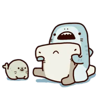 🙂 アザラシ, 可愛い, 動物, 漫画, カワイイ, 面白い telegram sticker