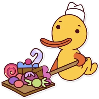 🍬 утка, конфета, сладости, пекарь, кондитер, готовка telegram sticker