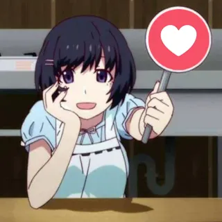 ❤ อนิเมะ, หัวใจ, คาวาอิ, น่ารัก, รัก, แฟนอาร์ต, ผู้หญิง whatsapp sticker