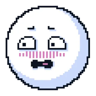 😳 blush, cute, emoji, pixel art, flushed telegram sticker