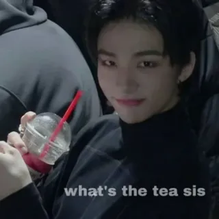 🍕 what's the tea sis ミーム, お茶, ゴシップ, アジア人, カジュアル, 飲酒 whatsapp sticker