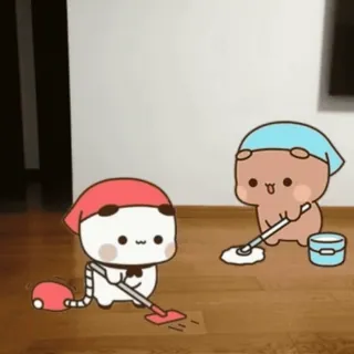 🧽 limpeza, fofo, desenho animado, animais, domésticos telegram sticker