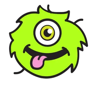 😛 monstruo, dibujos animados, personaje, divertido, pegatina, un ojo telegram sticker