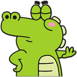 ✋ crocodile, cartoon, animal, reptile, character, cute telegram sticker