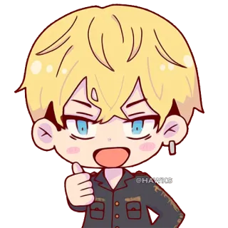 👍 @HAWKS Anime, Nhân vật, Sticker, Ngón tay cái hướng lên telegram sticker