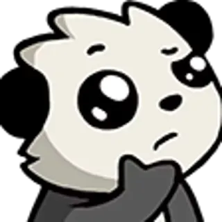 🤔 Desenho animado, Panda, Fofo, Pensando, Adesivo telegram sticker