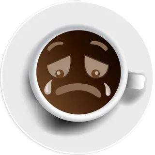 😭 coffee, sad, cry, drink, beverage, crying, emotion telegram sticker