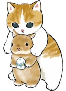 🥚 cat, bunny, easter, egg, cute, animals telegram sticker