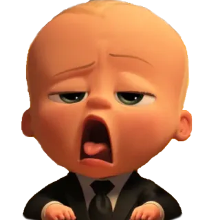 😛 The Boss Baby 만화, 아기, 정장, 하품 whatsapp sticker