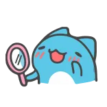 ☺️ carino, specchio, blu, felice, adorabile telegram sticker