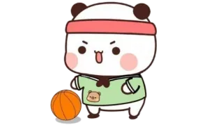 🫖 Panda, Bola basket, Lucu, Kartun, Olahraga, Kawaii telegram sticker