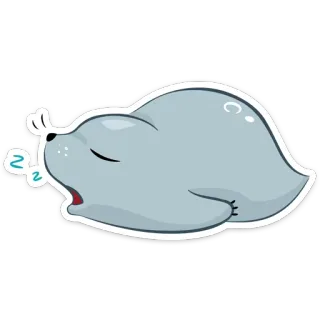 😴 ZZZ Seehund, schlafend, süß, Tier, Cartoon telegram sticker