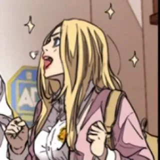 🌟 bionda, ragazza, brillantini, anime, cartone animato telegram sticker