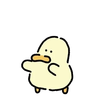 💬 anatra, carino, animale, cartone animato, adesivo telegram sticker