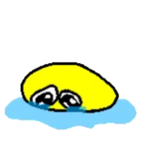 😔 chorando, triste, emoji, lágrimas, amarelo telegram sticker