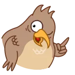 😉 bird, cartoon, animal, pointing, sticker telegram sticker