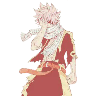 😓 Natsu Dragneel Fairy Tail Anime, Manga, Fairy Tail, Natsu Dragneel, Écharpe, Magie telegram sticker