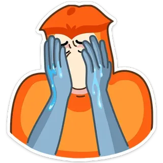 😭 pleurer, triste, contrarié, émotionnel, larmes, dessin animé telegram sticker