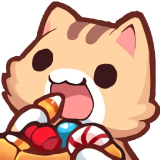 🍬 gato, caramelo, dulce, golosinas, lindo, adorable telegram sticker