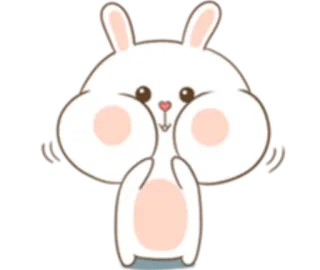 ☺️ Hase, Kaninchen, süß, Tier, Cartoon, Aufkleber, kawaii telegram sticker