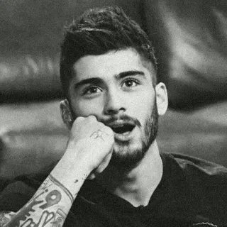 🎬 Zayn Malik зейн малик, one direction, певец, знаменитость, портрет, черно-белый telegram sticker