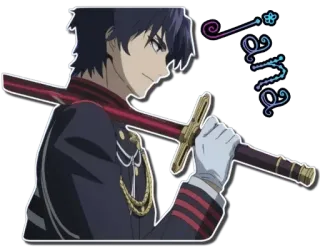 ✋ Jane Anime, Schwert, Männlich, Rot, Schwarz, Charakter telegram sticker