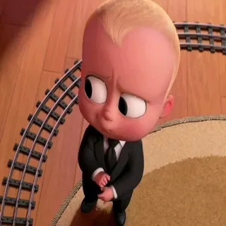 😶 Boss Baby The Boss Baby animé, bébé, costume, affaires, cravate, dessin animé, film, personnage telegram sticker