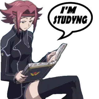 📗 I'M STUDYNG anime, cartoon, studying, student telegram sticker