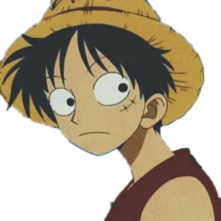 😒 Monkey D. Luffy One Piece anime, one piece, luffy, monkey d. luffy, straw hat, cartoon character telegram sticker