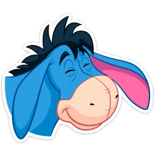 ☺️ Eeyore Winnie the Pooh dessin animé, âne, Bourriquet, Winnie l'ourson, animal whatsapp sticker
