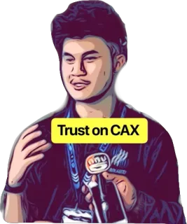 ✌ Trust on CAX человек, микрофон, интервью, доверие, cax telegram sticker