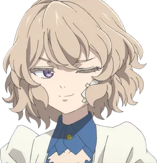 😉 Аниме, Девушка, Персонаж, Улыбается, Иллюстрация telegram sticker