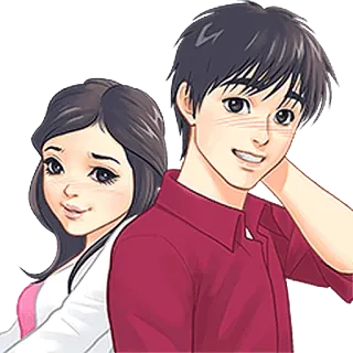👫 pareja, dibujos animados, personajes, romance telegram sticker