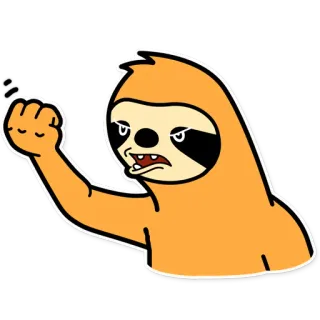 😡 ленивец, злой, мультик, животное, пушистый whatsapp sticker
