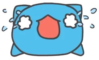 😢 Desenho animado, Emoji, Chorando, Azul, Triste, Expressão, Emoção telegram sticker