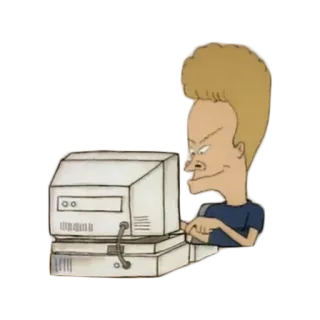 ⌨ Beavis cartoon, beavis, computer, 90s, tv show, character telegram sticker
