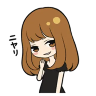 😼 ニヤリ Desenho animado, Garota, Anime, Mulher, Japonês whatsapp sticker