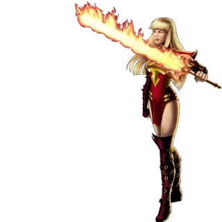 👊 woman, fire, sword, fantasy, warrior telegram sticker
