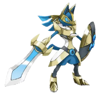😍 Lucario Pokemon, video game, character, warrior, sword, shield, armor telegram sticker