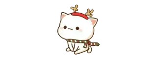 🫖 gatto, natale, renna, carino, sciarpa, inverno, vacanze telegram sticker