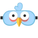 👓 dessin animé, oiseau, autocollant, lunettes, drôle, yeux, mignon telegram sticker