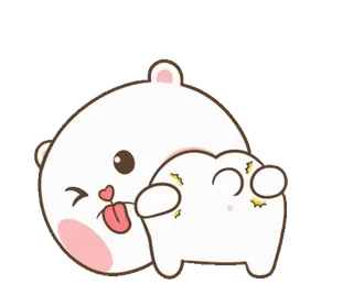🍑 Dessin animé, Ours, Mignon, Coquin, Langue whatsapp sticker