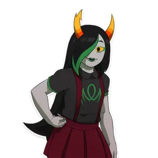 😃 Vriska Serket Homestuck вриска, серкет, homestuck, тролль, аниме, персонаж telegram sticker
