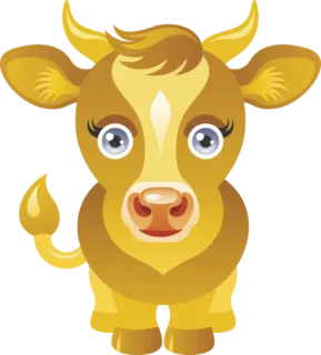 😉 sapi, binatang, imut, kartun, hewan ternak, susu, ternak telegram sticker