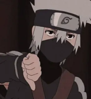 🔥 Kakashi Hatake Naruto Kakashi, Naruto, Anime, Manga, No me gusta, Pulgar abajo telegram sticker