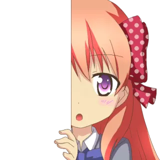 😮 Anime, Dziewczyna, Kreskówka, Słodki, Postać telegram sticker