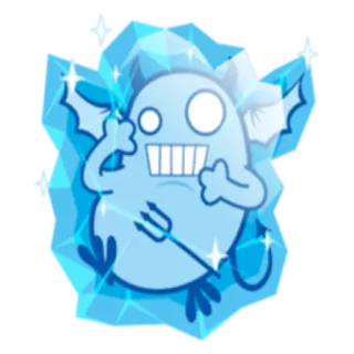 ❄️ devil, cartoon, demon, ice, monster telegram sticker