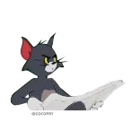 😒 Tom Cat Tom and Jerry kocur, kreskówka, kot, śmieszne, mem telegram sticker