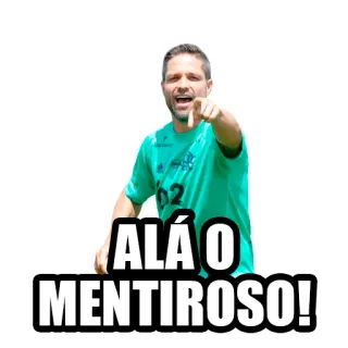 👆 ALÁ O MENTIROSO! homme, montrer, expression, regard, rire, humour telegram sticker